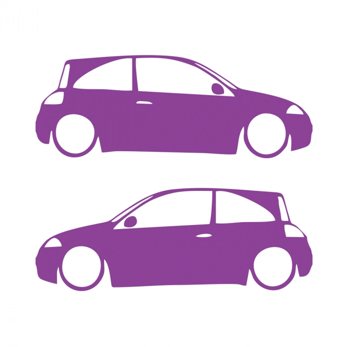 Basık Megane 2 HB Sticker 17x17 Cm Mor