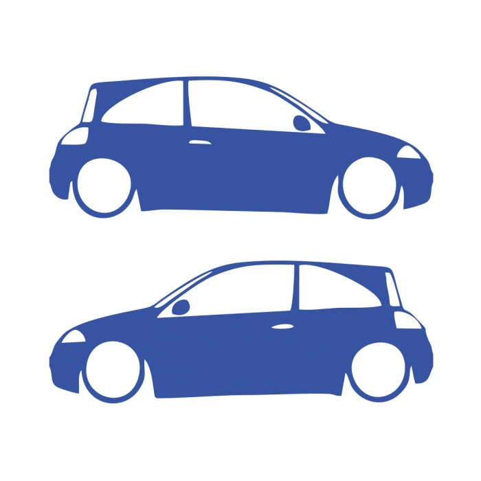 Basık Megane 2 HB Sticker 17x17 Cm Mavi