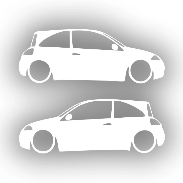 Basık Megane 2 HB Sticker 17x17 Cm Beyaz