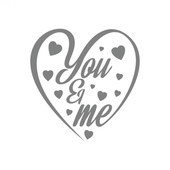 Yo and Me Sticker 17x17 Cm Gri