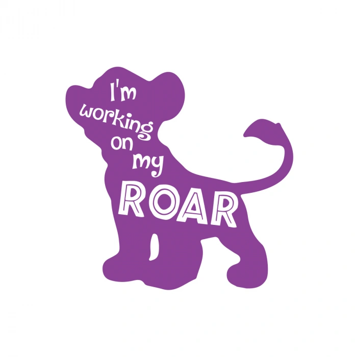 Roar Köpek Sticker 17x17 Cm Mor
