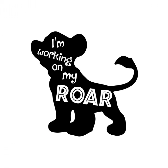 Roar Köpek Sticker 17x17 Cm Siyah