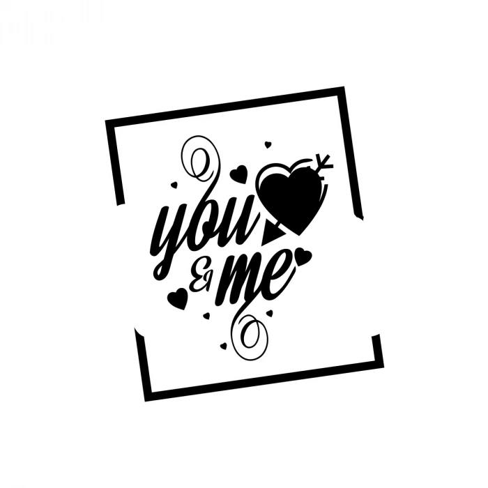 Yo and Me Sticker 17x17 Cm Siyah