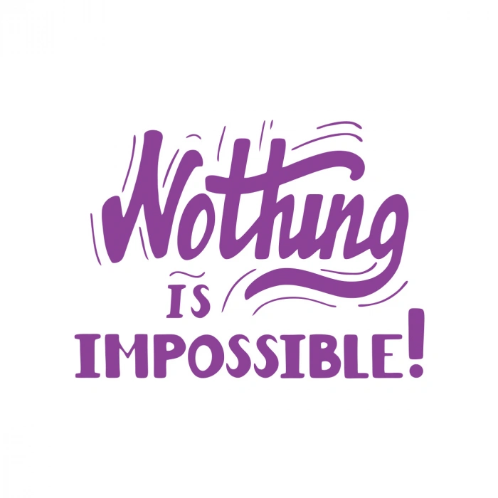 Nothing İs impossible 17x17 Cm Mor