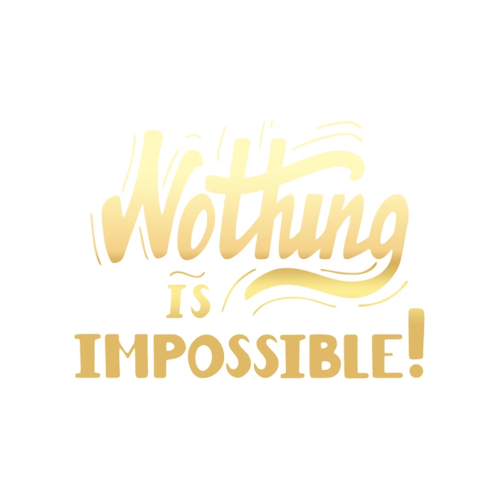 Nothing İs impossible 17x17 Cm Gold