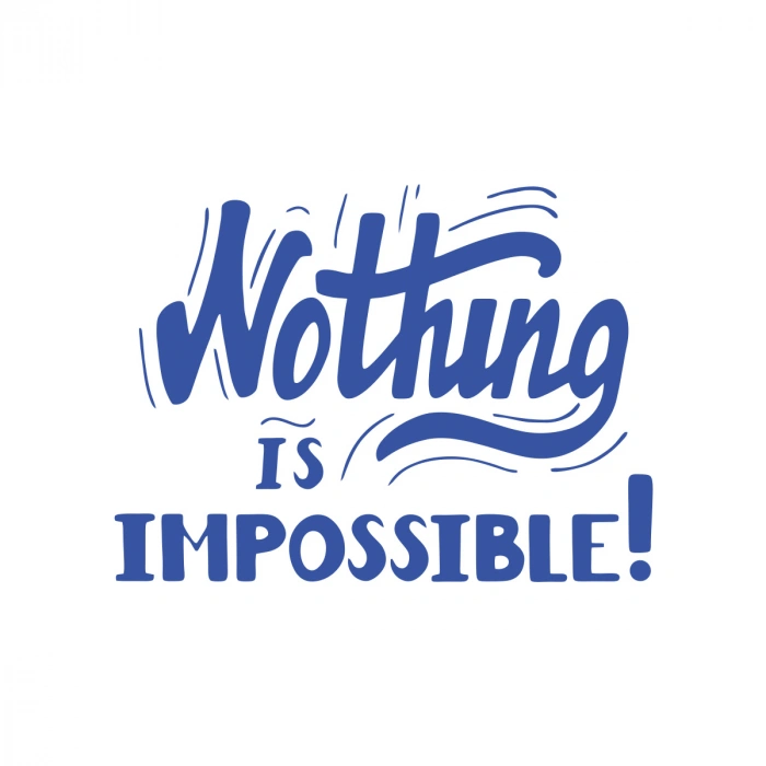 Nothing İs impossible 17x17 Cm Mavi