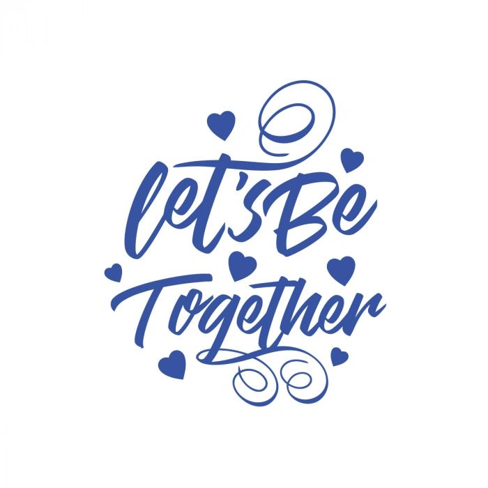 Lets be Together Sticker 17x17 Cm Mavi