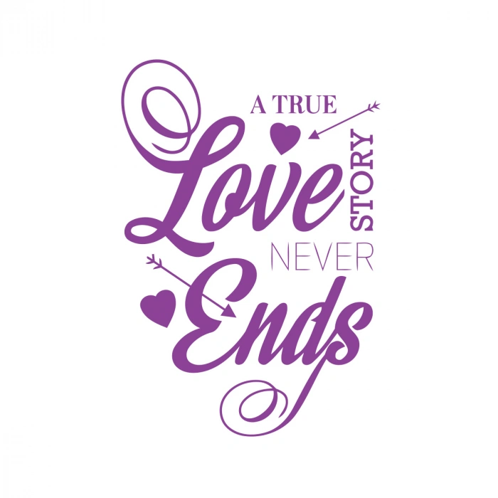 Love never Ends Sticker 17x17 Cm Mor