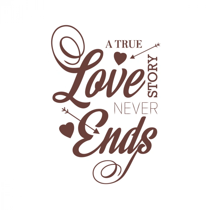 Love never Ends Sticker 17x17 Cm Kahverengi