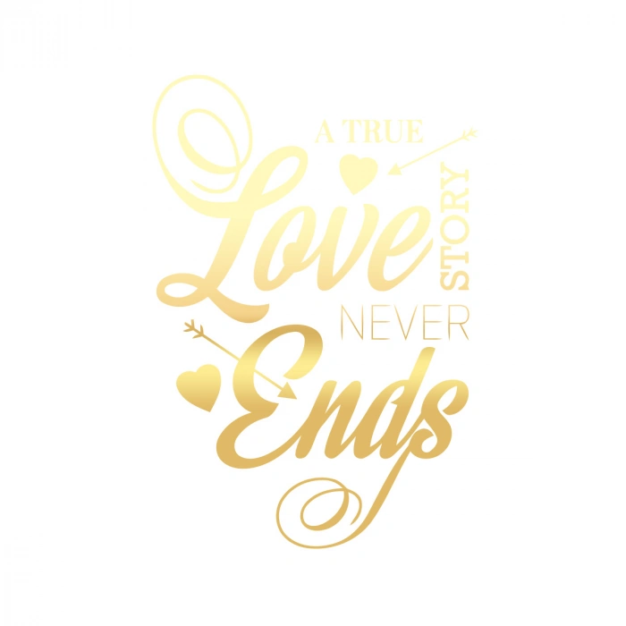 Love never Ends Sticker 17x17 Cm Gold