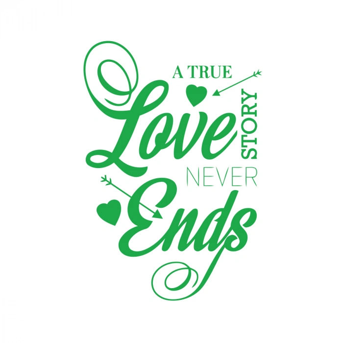 Love never Ends Sticker 17x17 Cm Yeşil