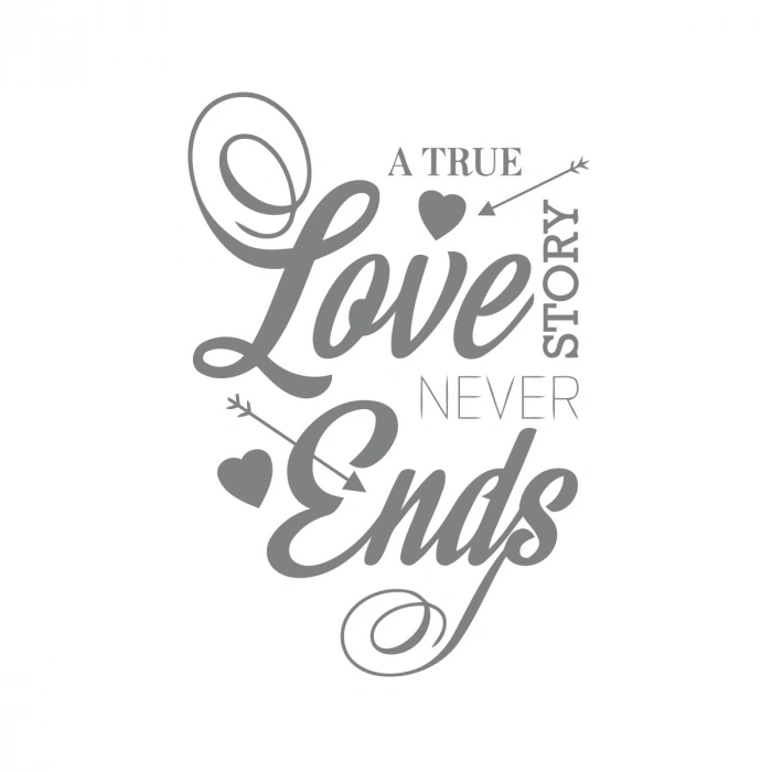 Love never Ends Sticker 17x17 Cm Gri