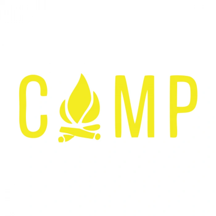 Kamp Yazı Sticker 17x17 Cm Sarı