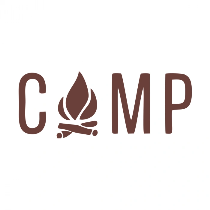 Kamp Yazı Sticker 17x17 Cm Kahverengi