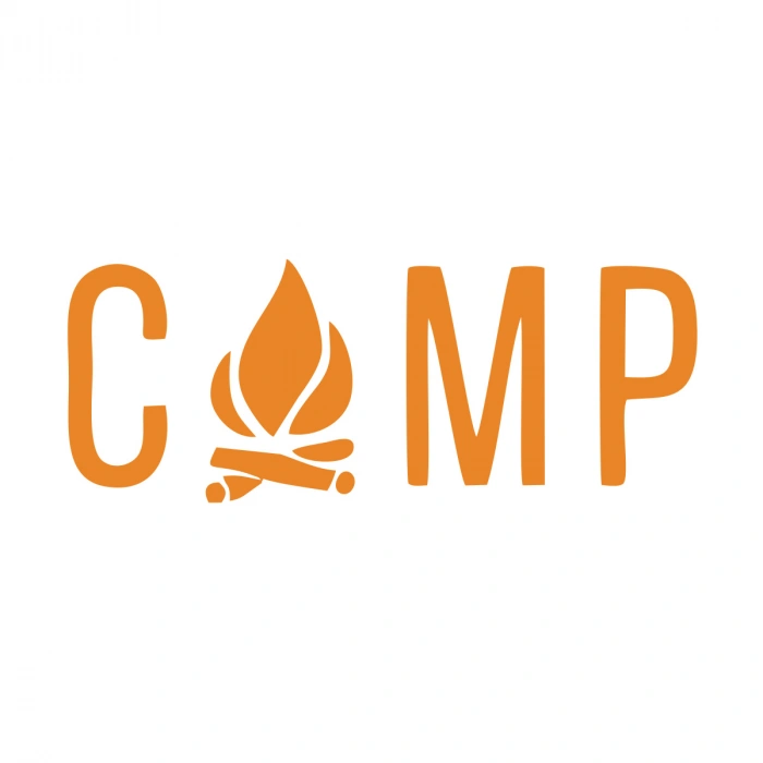 Kamp Yazı Sticker 17x17 Cm Turuncu