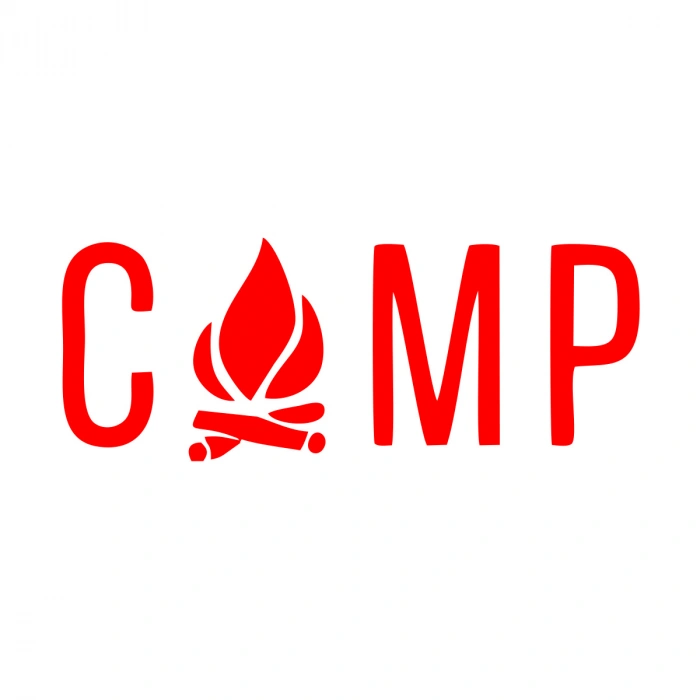Kamp Yazı Sticker 17x17 Cm Kırmızı