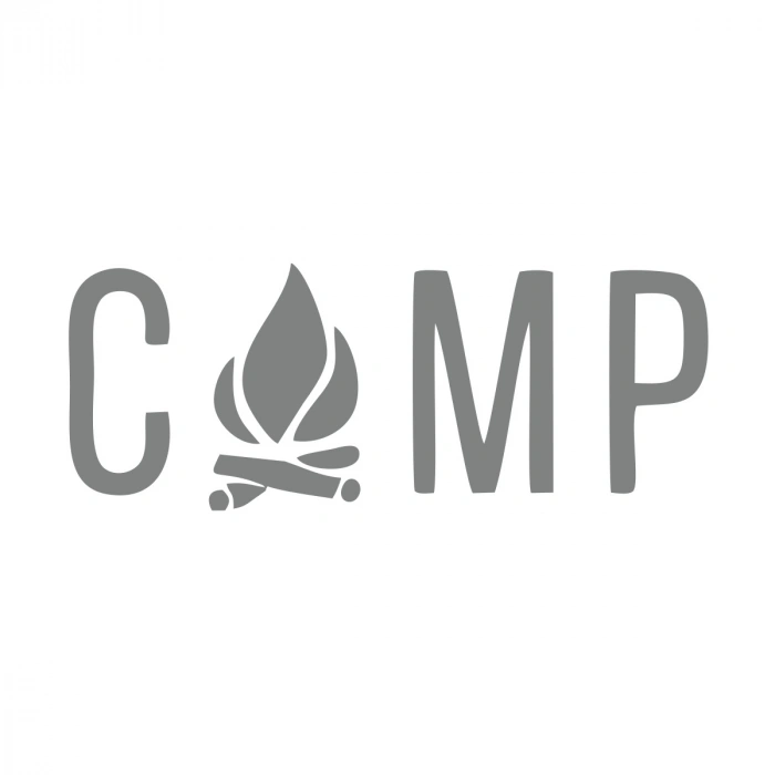 Kamp Yazı Sticker 17x17 Cm Gri