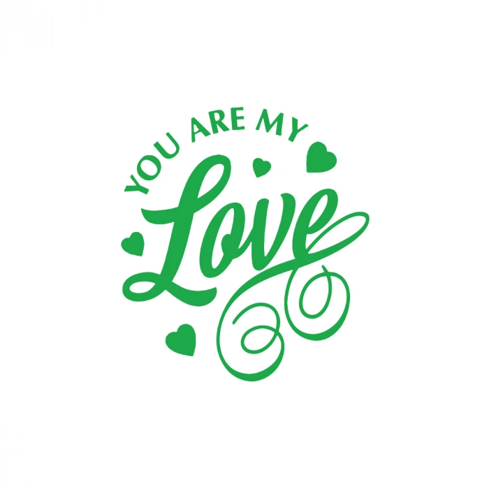 You Are my Love Sticker 17x17 Cm Yeşil