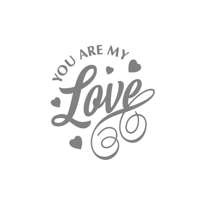 You Are my Love Sticker 17x17 Cm Gri