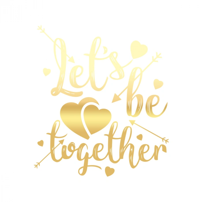 Lets be Together Sticker 17x17 Cm Gold