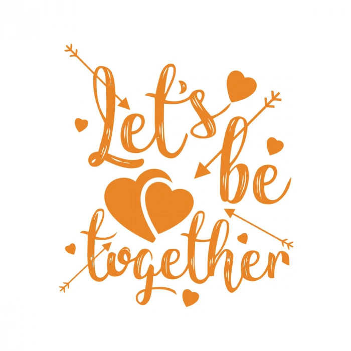 Lets be Together Sticker 17x17 Cm Turuncu