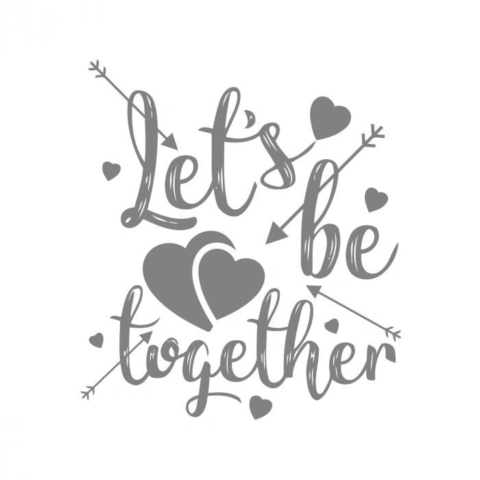 Lets be Together Sticker 17x17 Cm Gri