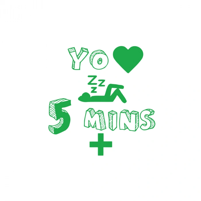you love 5 mins sticker 17x17 Cm Yeşil