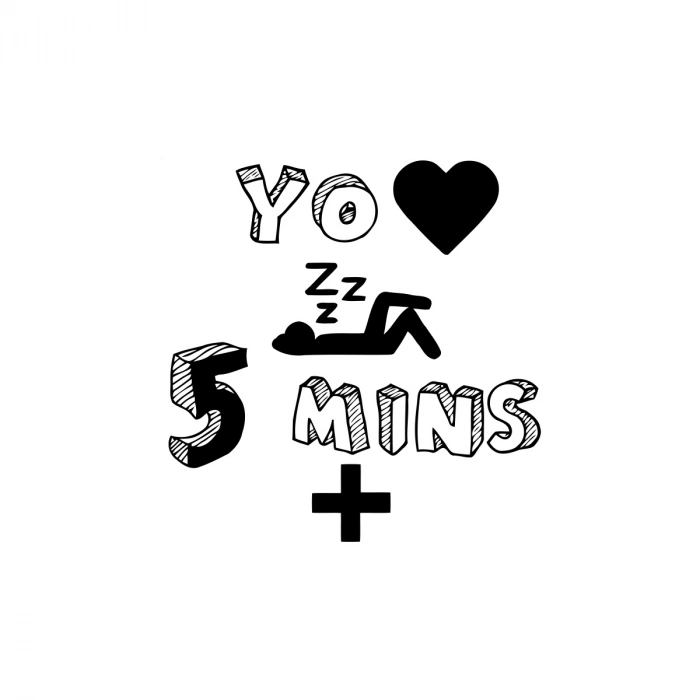 you love 5 mins sticker 17x17 Cm Siyah