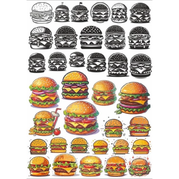Hamburger Sticker Set