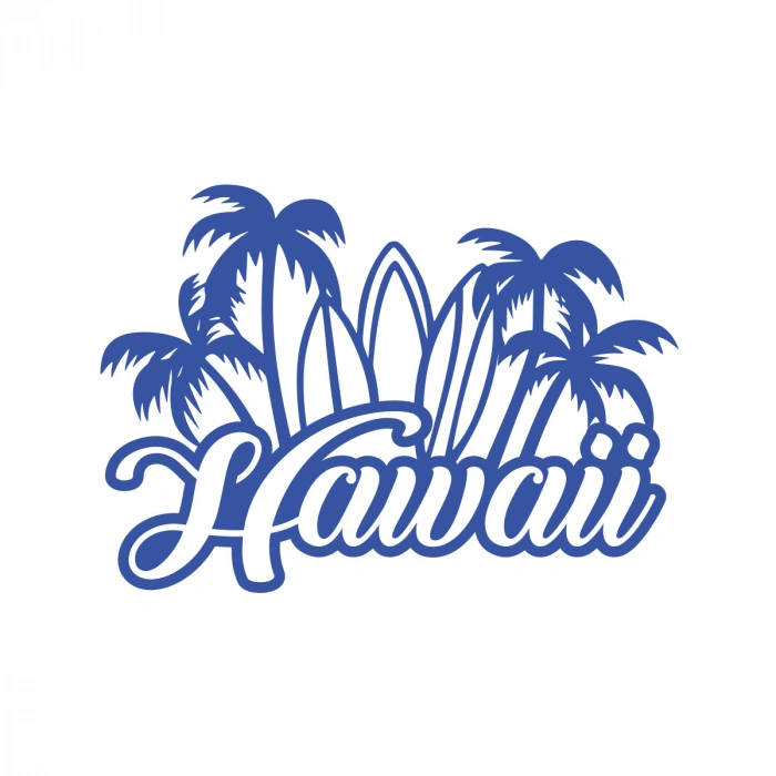 Hawaii Sticker 17x17 Cm Mavi