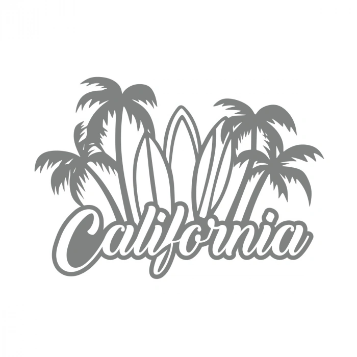 California Sticker 17x17 Cm Gri