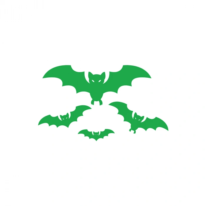 Yarasalar Sticker 17x17 Cm Yeşil