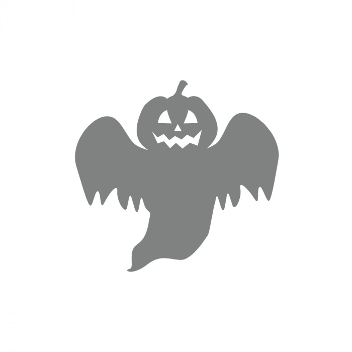 Bal Kabağı  Hayalet Sticker 17x17 Cm Gri