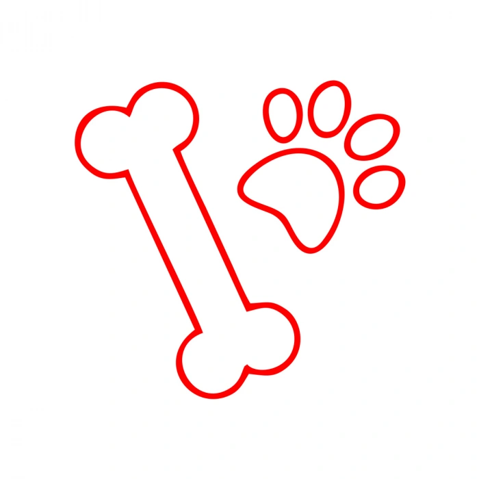 pati ve Kemik Sticker 17x17 Cm Kırmızı