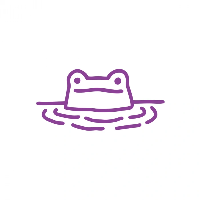 Kurbağa Sticker 17x17 Cm Mor