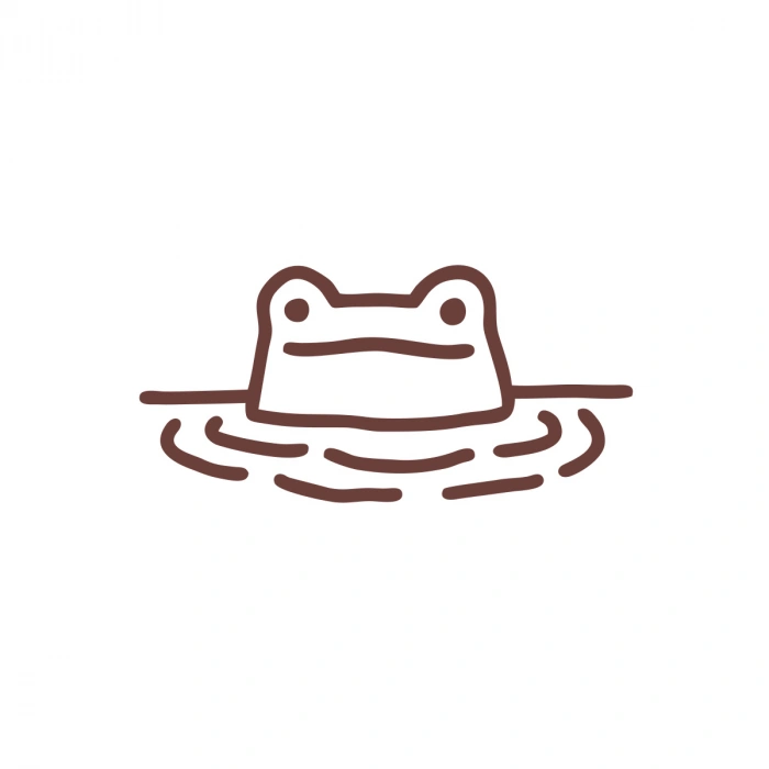 Kurbağa Sticker 17x17 Cm Kahverengi