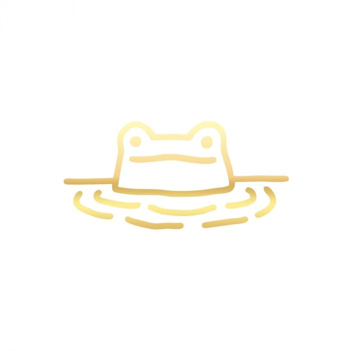 Kurbağa Sticker 17x17 Cm Gold