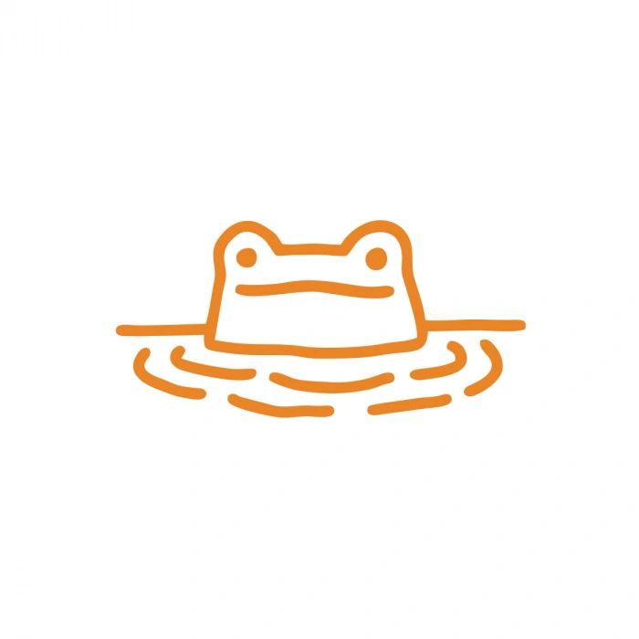 Kurbağa Sticker 17x17 Cm Turuncu