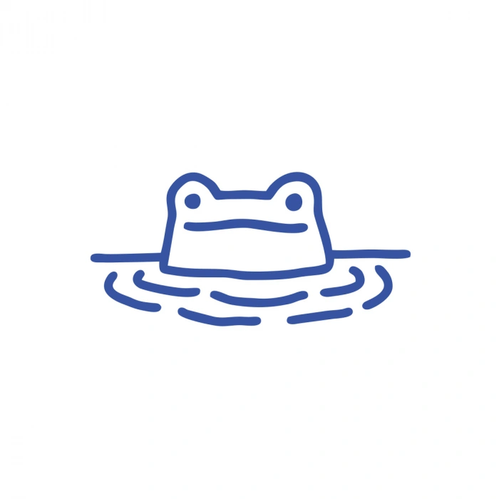 Kurbağa Sticker 17x17 Cm Mavi