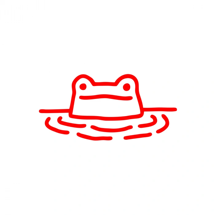 Kurbağa Sticker 17x17 Cm Kırmızı