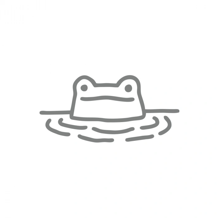Kurbağa Sticker 17x17 Cm Gri