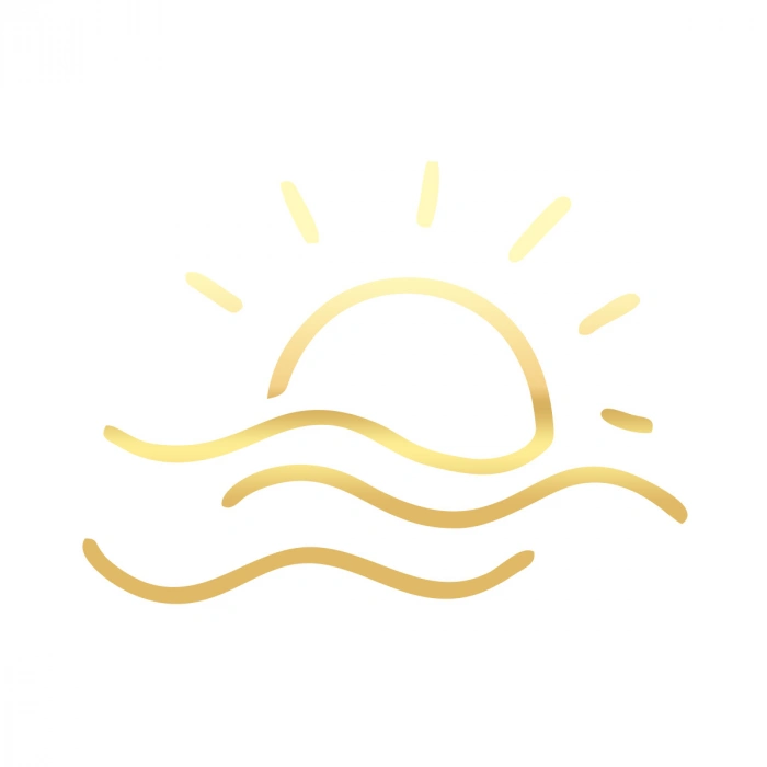 Güneş ve Rüzgar Sticker 17x17 Cm Gold