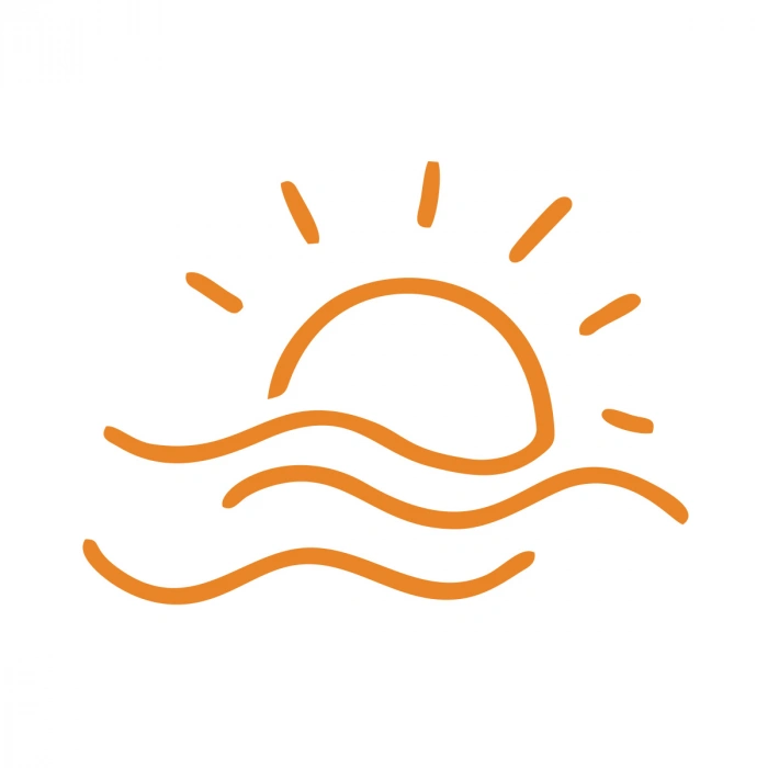 Güneş ve Rüzgar Sticker 17x17 Cm Turuncu