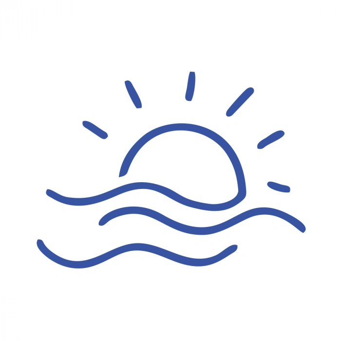 Güneş ve Rüzgar Sticker 17x17 Cm Mavi