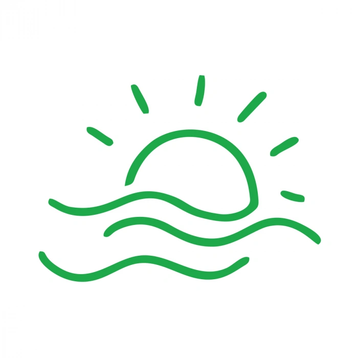 Güneş ve Rüzgar Sticker 17x17 Cm Yeşil