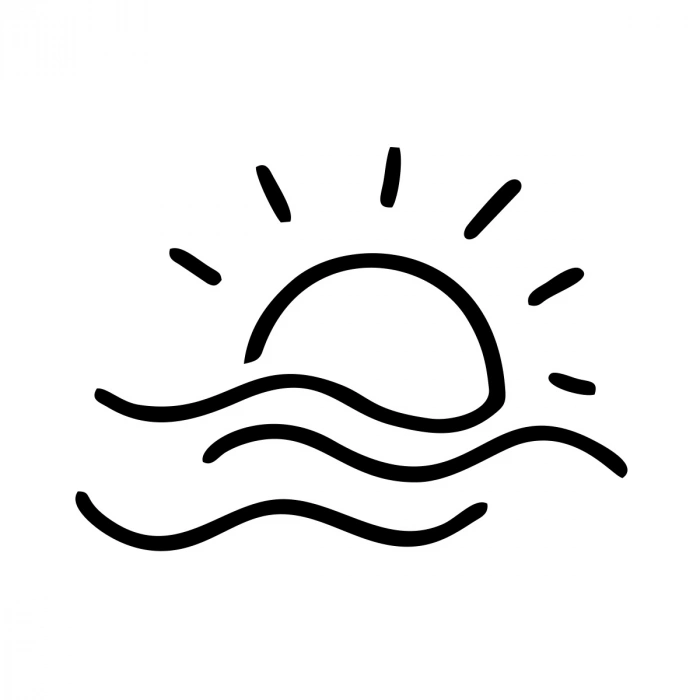 Güneş ve Rüzgar Sticker 17x17 Cm Siyah