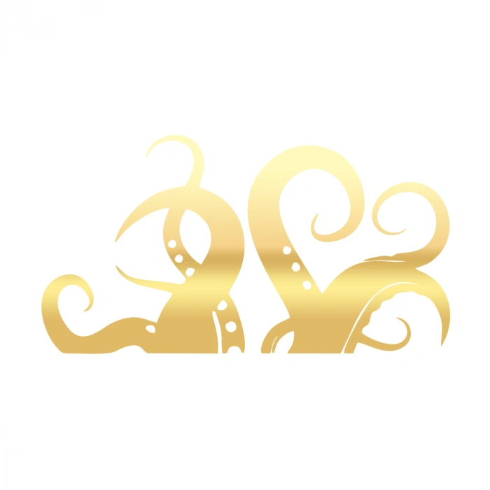 Ahtapot Kolları Sticker 17x17 Cm Gold