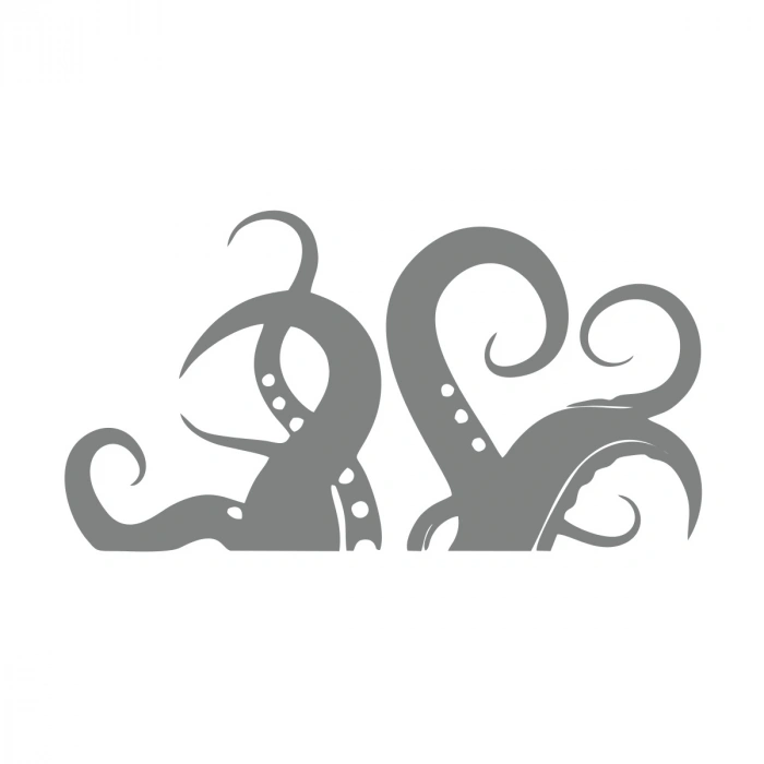 Ahtapot Kolları Sticker 17x17 Cm Gri