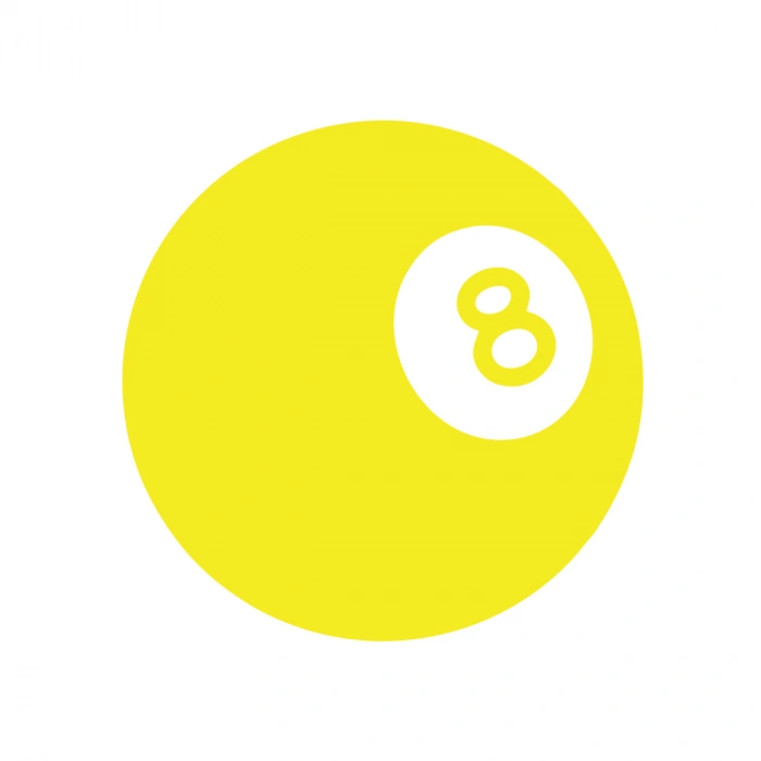 Bilardo Topu Stikcer 17x17 Cm Sarı