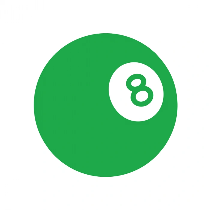 Bilardo Topu Stikcer 17x17 Cm Yeşil